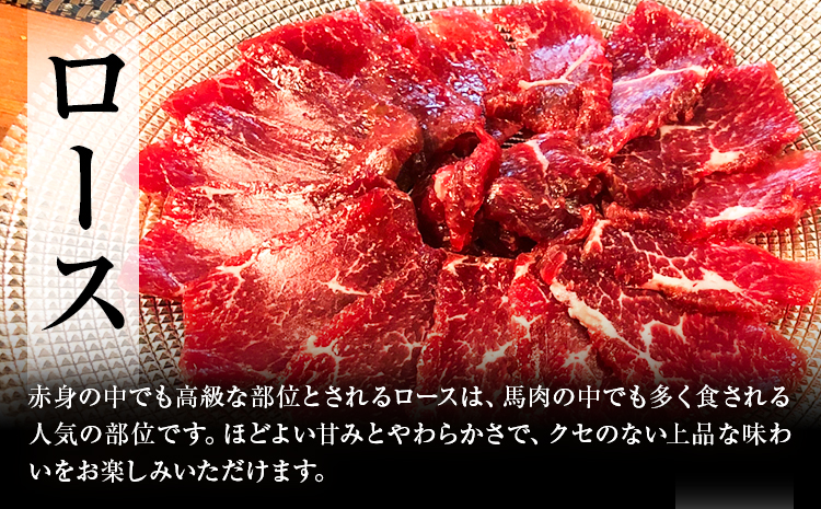 特選馬刺し詰め合わせ Eセット 合計600g 3種類 セット 霜降り100g×2 上赤身100g×2 ロース100g×2 醤油1本付き 有限会社七城町特産品センター《90日以内に出荷予定(土日祝除く)