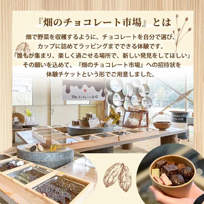 ＜数量限定＞畑のチョコレート市場体験チケット(1枚/1回分) スイーツ クラフトチョコレート 詰め合わせ ギフト 観光 【man372】【サニーサイド】