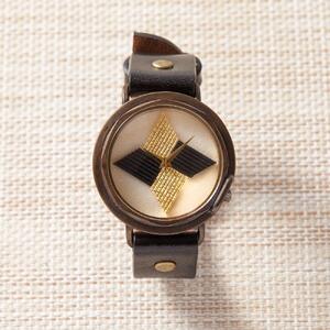 贈り物に心を添える 水引で作る【忍者】の文字盤が魅力的なハンドメイドウォッチ ベルトカラーー：黒 WJ007 忍者-黒 腕時計