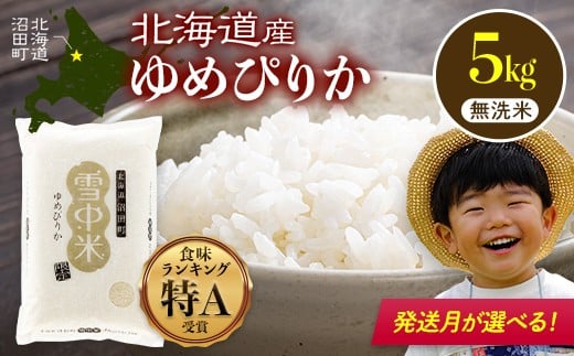 
            【先行予約】令和7年産 特Aランク米 ゆめぴりか 無洗米 5kg（5kg×1袋）発送月が選べる 雪冷気 籾貯蔵 雪中米 北海道 nr-0244var
          