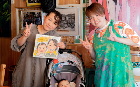 似顔絵 額なし3名 | 似顔絵ゆ〜ぴ〜  似顔絵 オーダーメイド オリジナル アート 埼玉県 上尾市