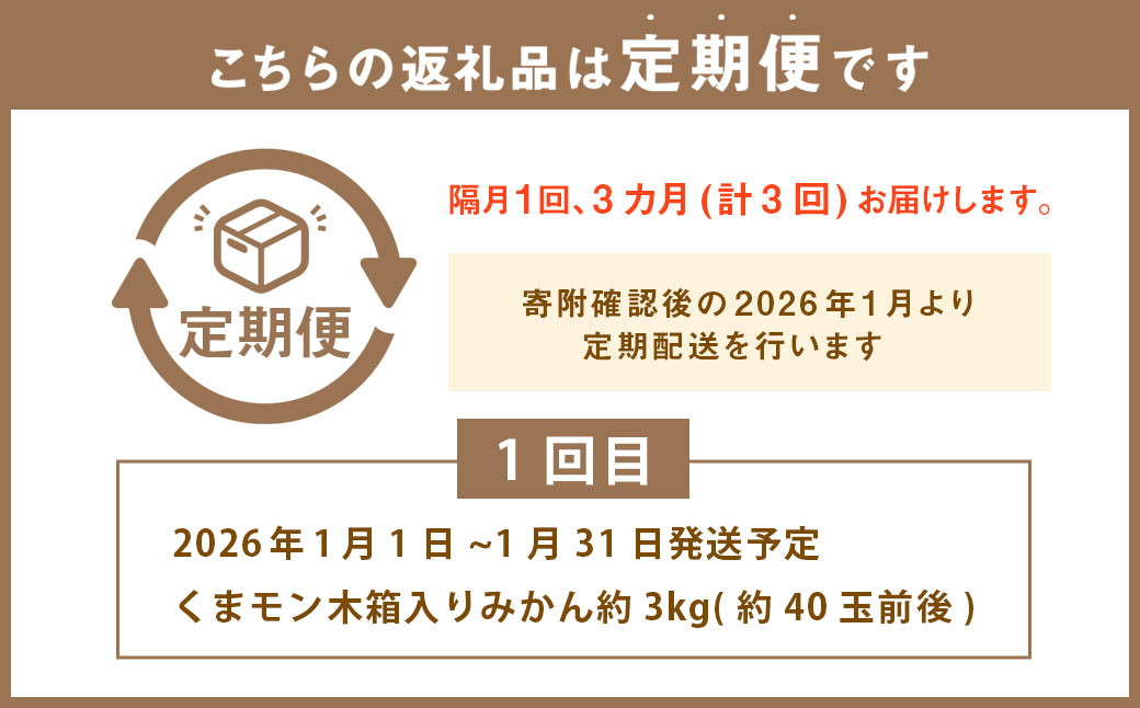 ～有明の潮風と太陽で育った～【年3回定期便】くまモン木箱入り！後藤農園の柑橘定期便 みかん