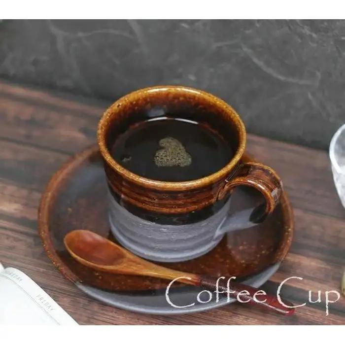 信楽焼 飴時雨コーヒーカップ＆ソーサー 陶器 おしゃれ