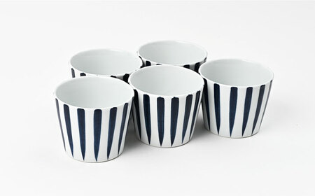 【波佐見焼】 和福 マルチカップ 十草（とくさ） 5個セット そば猪口 オリジナル 縁起もの【福田陶器店】[PA389]