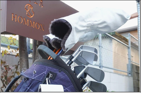 【カラー選択可】博多革工房HOMMONが作ったゴルフウッド用ヘッドカバー【牛革】 ホワイト＃X