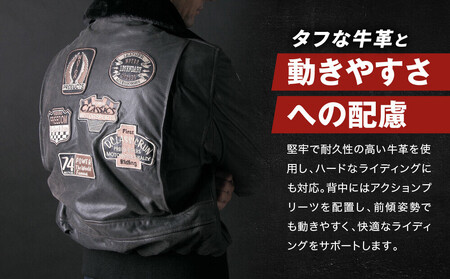 【デグナー】ヴィンテージフライトレザージャケット[16WJ-10] ブラック Lサイズ｜京都 バイクギア 人気ブランド ジャケット バイク