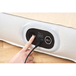 電動エアーベッド シングル アイリスオーヤマ EAB-Sアイボリー 【電動ポンプ式 厚さ25cm】｜ ベッド 新生活 ひとり暮らし