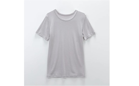 《絹生活研究所》インナー／メンズ／半袖／グレー インナーウェア 下着 肌着 Tシャツ ファッション 服 男性  Lサイズ