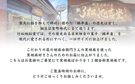 一口羊羹　黒胡麻（12個／箱入）スイーツ お菓子 ｜石川県 小松市 【行松旭松堂】
