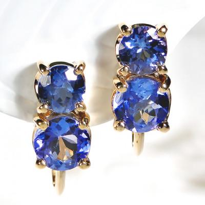 ふるさと納税 韮崎市 イヤリング K18 イエローゴールド タンザナイト 大粒 ねじ式 【f205-k18yg】 |  | 01