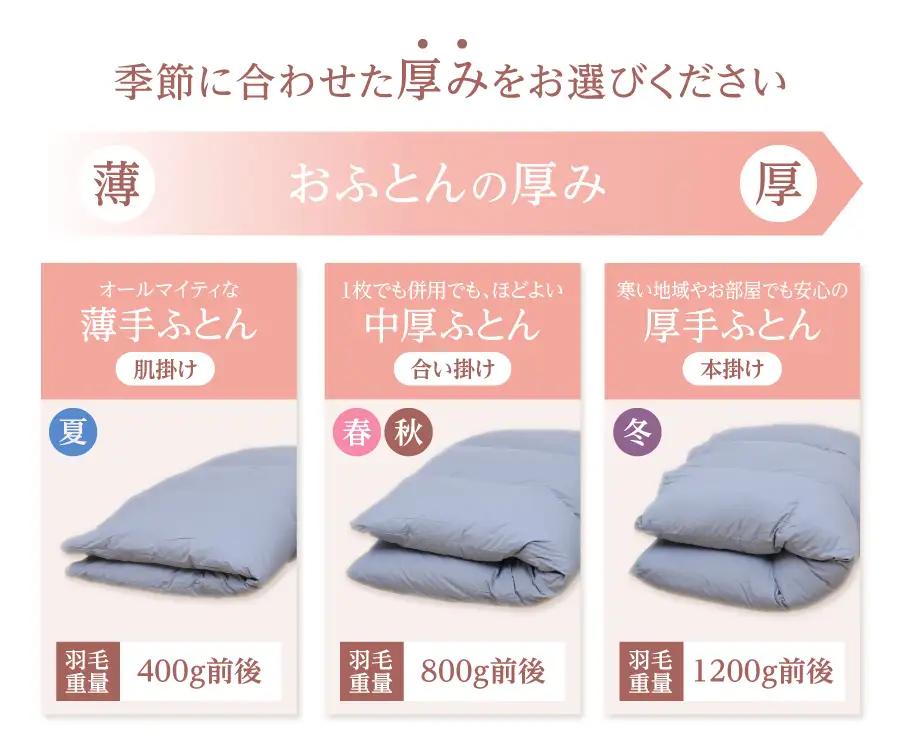 羽毛布団 【ダニ忌避率95.9％】ちょうどいい中厚タイプの羽毛布団 ディープブラウン(シングル)【ホテル仕様】 合い掛け布団