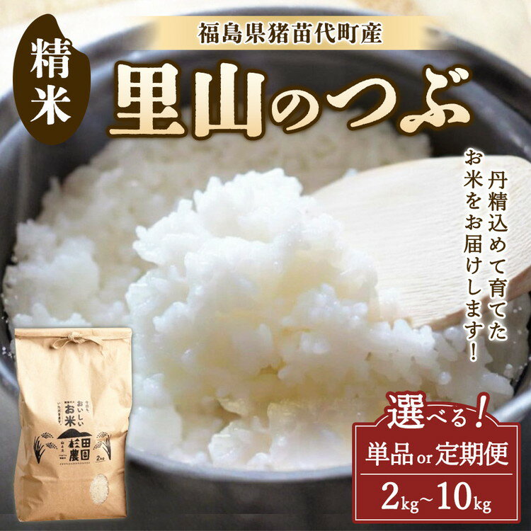 【ふるさと納税】【選べる容量・配送回数】【令和7年度産】 米 里山のつぶ 2kg 5kg 10kg 単品 定期便 白米 精米 | 米 こめ ごはん 国産米 ブランド米 福島県産 農家直送 産地直送 生産者直送 杉田農園 一人暮らし 家庭用 小分け 精米済み 猪苗代町