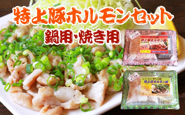 
                  特上豚ホルモン 鍋用 ＆ 塩焼き用 セット 【さくら亭】 / ホルモン ホルモン鍋 焼きホルモン 塩焼き 豚肉 豚ホルモン 塩ホルモン 焼ホルモン ホルモン焼き ホルモン焼 塩 塩味 焼肉 焼き肉 豚 肉 お肉 鍋 お鍋 国産 ご飯に合う ご飯がすすむ おつまみ 鉄板焼き 鉄板焼 網焼き 簡単調理 簡単
                