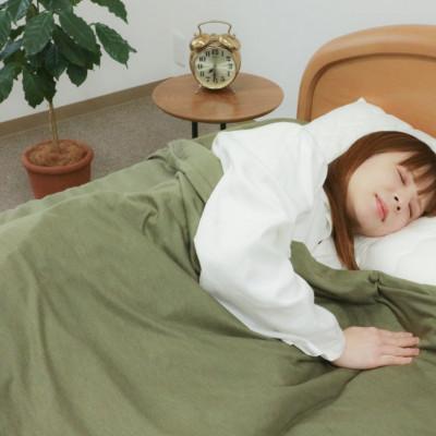 ふるさと納税 泉大津市 あったか　掛布団カバー【リヨセル×モイスケア(R)】　カーキー　シングル　150×210cm