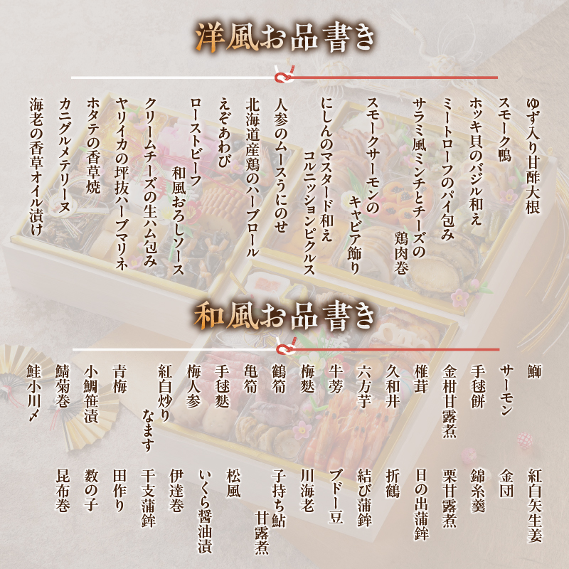 【ふるさと納税】名鉄小牧ホテルのおせち料理(和洋折衷三段)冷蔵 51品 4～5人前 2026年　解凍不要 ホテル特製 伝統 おせち 2026 おせち料理 小牧市 お節 冷蔵おせち 人気 新春 迎春おせ