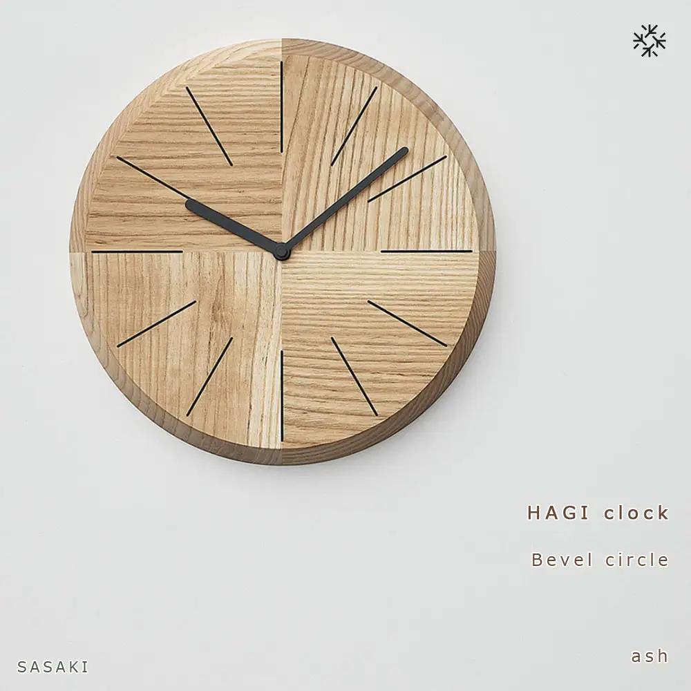 HAGI clock - Bevel circle　SASAKI【旭川クラフト(木製品/壁掛け時計)】ハギクロック / ササキ工芸【ash】|時計_03458