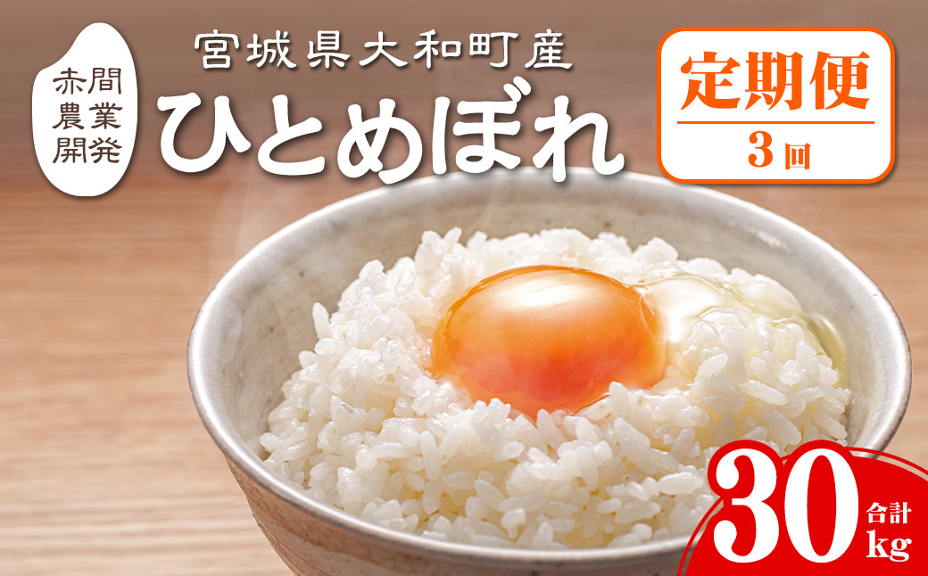 
            ＜令和7年産 先行予約！入金確認後、2025年10月から発送開始予定＞＜3か月定期便＞ひとめぼれ 合計30kg (10kg×3回) お米 おこめ 米 コメ 白米 ご飯 ごはん おにぎり お弁当 宮城産 頒布会【赤間農業開発株式会社】ta382
          
