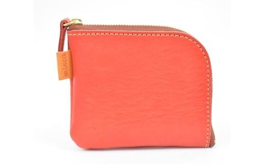 栃木レザー使用｜やわらか本革Lジップミニ財布｜Lzip wallet small 02｜レッド｜minca（全7色）