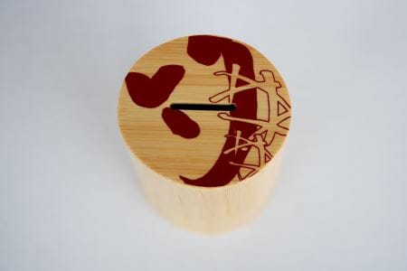 竹筒の貯金箱（赤）