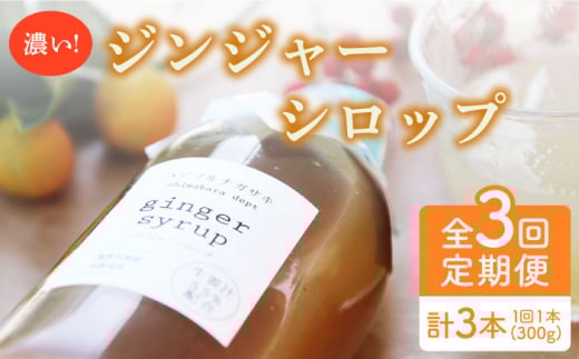 【3回定期便】ジンジャーシロップ 300g / 生姜 ジンジャー 調味料 シロップ スパイス ジンジャーエール アレンジメニュー 健康 腸活  / 南島原市 /ベジフルナガサキ[SCI005]