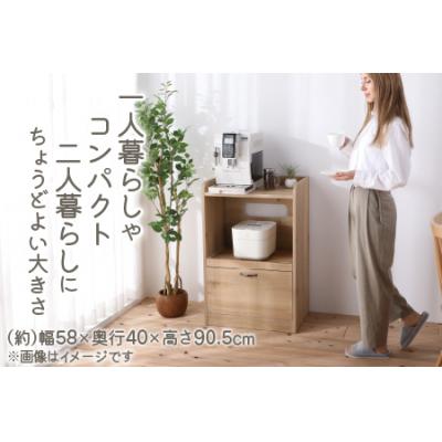 ふるさと納税 大野市 【 完成品 】キッチン収納 ミニレンジ台 高さ90cm 幅58cm ロータイプ ホワイト |  | 01