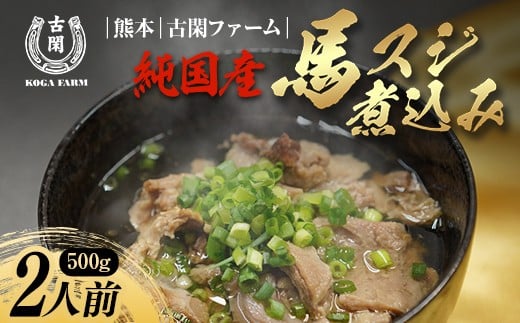 FK7-0220 純国産馬 馬スジ煮込み （味付き/2人前） 肉 馬肉 馬スジ 熊本県 熊本 嘉島