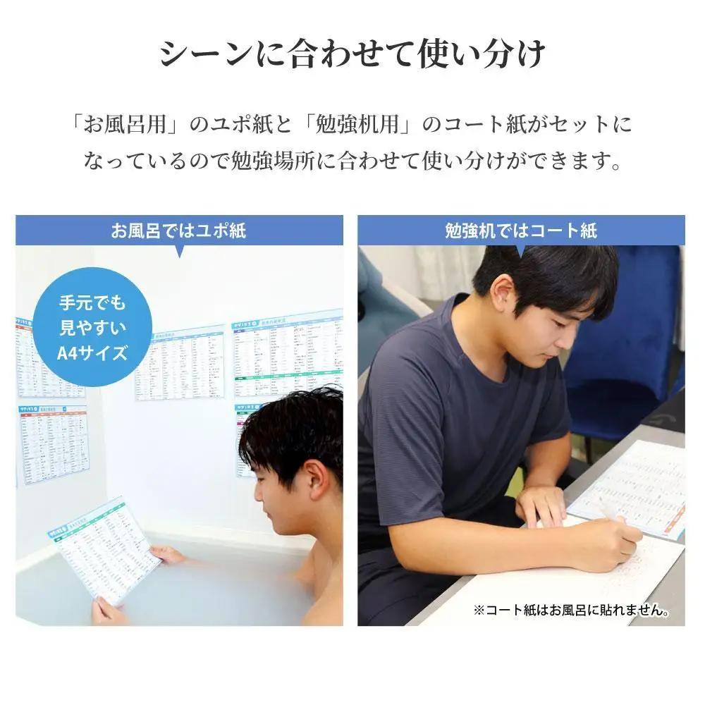 学習ポスター　英語　中学二年　基本の英単語【A4ユポ紙6枚＋A4コート紙6枚セット】