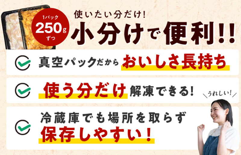 【焼肉屋の定番】シマチョウ 塩/味噌だれ漬け 1.5kg【小分け 250g×6 牛肉 ホルモン 焼肉用 食べ比べ】 010B1518