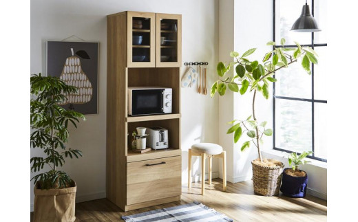 
                  【開梱設置】紗々 キッチンボード 幅60cm レンジボード レンジ台 完成品 カップボード キッチン収納 60幅 国産 大川家具 日本製 ナチュラル ブラウン
                