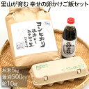 【ふるさと納税】里山が育む　幸せの卵かけご飯セット≪ギフト 平飼い鶏のたまご 10個 減農薬特別栽培米 5kg 無農薬大豆と小麦を使った二年熟成醤油≫※離島不可（北海道、沖縄本島も不可）※着日指定不可