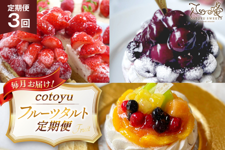 フルーツ タルト 1ホール 14cm 3回 定期便 総計3ホール [心優-Cotoyu Sweets- 長崎県 平戸市 hr42bgy420460]