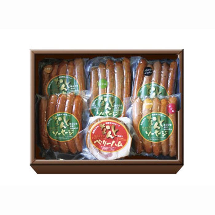 【ふるさと納税】なんと贈り物セットB ソーセージ100g×5種類×1 ベリーハム×1 《南砺の逸品》