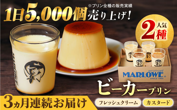 
            【全3回定期便】葉山ビーカープリン　北海道 フレッシュクリームプリン（180g）とカスタードプリン（180g）×2個セット プリン ぷりん スイーツ デザート ギフト 焼きプリン マーロウ 人気 詰め合わせ セット お菓子 贈り物 贅沢 人気 ご褒美 洋菓子 おかし ビーカープリン  【マーロウ】 [AKAF056]
          