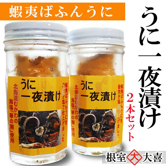 【ふるさと納税】 うに一夜漬け 60g × 2 本 うに ウニ 雲丹 バフンウニ エゾバフンうに えぞばふんうに 蝦夷バウンウニ 蝦夷ばふんうに 一夜漬 華の潮 粒うに お取り寄せ グルメ 海鮮 北海道 根室市 ふるさと納税 B-73012