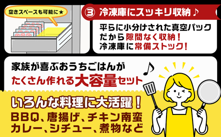 国産若鶏3kgセット 小分けパック!カット済み!(もも300g×7P・むね300g×3P)_12-3305_(都城市) 鶏肉 一口サイズ モモ 300g×7パック 計900g ムネ 300g×3パック