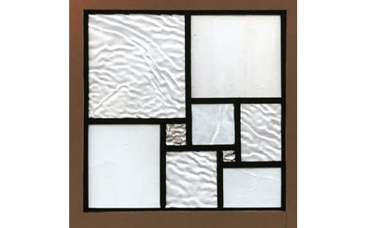 ステンドグラスのセミオーダーパネル(四角・ホワイト)【1680272】