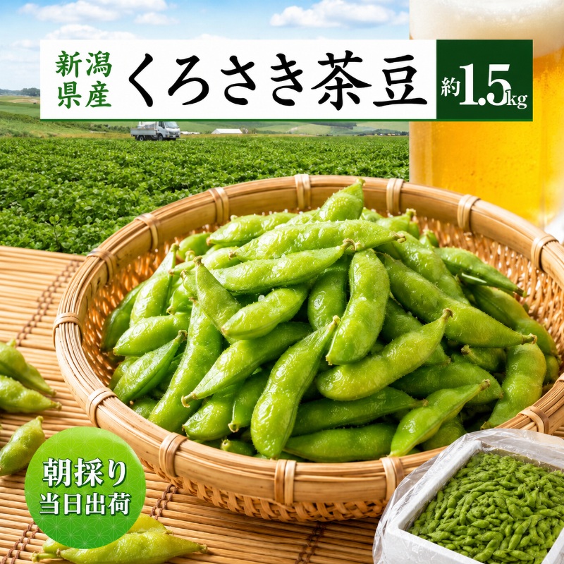 枝豆 くろさき 茶豆 1.5kg (7月中旬～8月上旬お届け) えだまめ