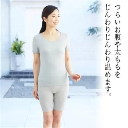 着る岩盤浴BSファイン　スタンダード5分丈スパッツ【Lサイズ/グレー】【1475632】