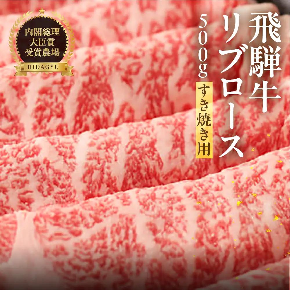 飛騨牛 リブロース 500g（すき焼き用）【22-20【2】】