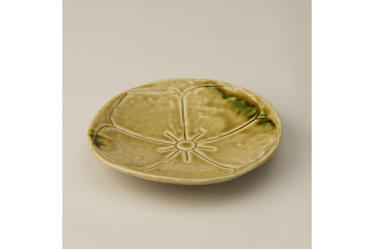 
                  黄瀬戸武功六寸和皿　作者：青山　晃大　／　美濃桃山陶　陶芸　陶器　伝統工芸　焼物 【岐阜県 可児市 陶芸品 1点 限定 チョイス限定 陶芸品 ギフト プレゼント 雑貨 】
                