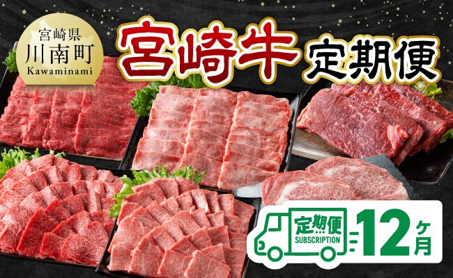 
            【12ヶ月定期便】宮崎牛定期便【 肉 牛肉 国産 宮崎県産 宮崎牛 黒毛和牛 和牛 焼肉 しゃぶしゃぶ すきしゃぶ 焼しゃぶ 4等級 A4ランク 】
          