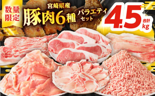 【令和7年6月発送】≪数量限定≫宮崎県産豚肉6種＼てげスゲーセット／合計4.5kg 肉 豚 豚肉 おかず 国産_T009-0121-ZO-06