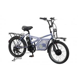 電動自転車 【100％完成納品】ノーパンクGRC-515L 電動アシストeカーゴバイク 20インチ 外装7段 【マットグレー】＊販売証明書付き