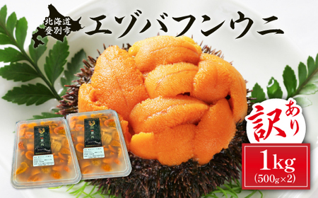 ≪規格外品1kg≫無添加エゾバフンウニ塩水パック1kg ≪配送期間B≫10月下旬～11月下旬迄【ウニ ｳﾆ うに 雲丹 ｴｿﾞﾊﾞﾌﾝｳﾆ エゾバフンウニ バフンウニ ﾊﾞﾌﾝｳﾆ 塩水 塩水パック パック詰 パック 折詰 無添加】 