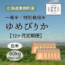 【ふるさと納税】12ヶ月定期便 【令和6年産】一等米・特別栽培米 60kg【ゆめぴりか白米】5kg×12ヶ月（農薬7割減）北海道 鷹栖町 原崎農園