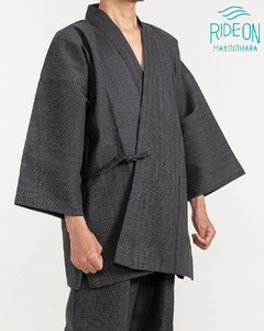 作務衣 (選べるからー・サイズ)しじら織（微塵格子） 作務衣 榛地織物