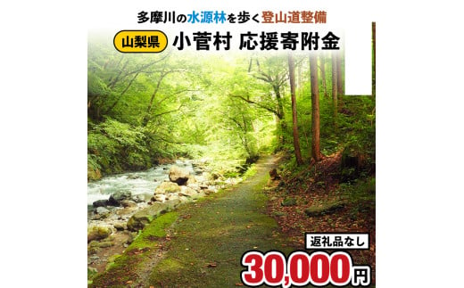 
【返礼品なし】多摩川の水源林を歩く登山道整備支援金＜小菅村応援寄附金30,000円＞
