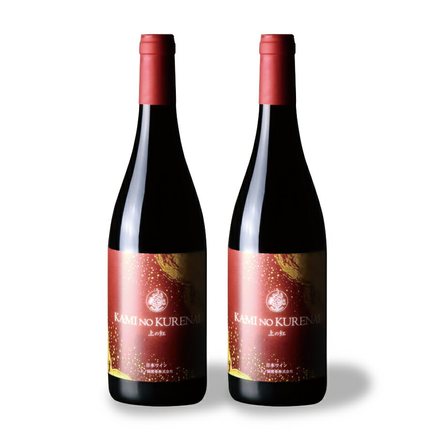 【ふるさと納税】北海道 上ノ国ワイナリー「上の紅」　750ml×2本　やや辛口　北海道ワイン　WINE　赤ワイン　家飲み　お祝い　おうちディナー　お酒　パーティー　高級