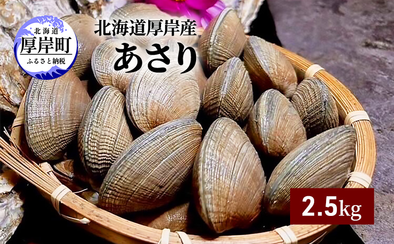 北海道 厚岸産 あさり 2.5kg 海産物 海の幸 味が濃い 貝類 貝 みそ汁 酒蒸し アサリバター 食材 食べ物 パスタ 