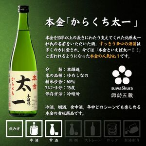 諏訪五蔵 本醸造 日本酒 飲み比べ セット 720ml 2本 真澄 「特撰」 本金 「太一」 102-41